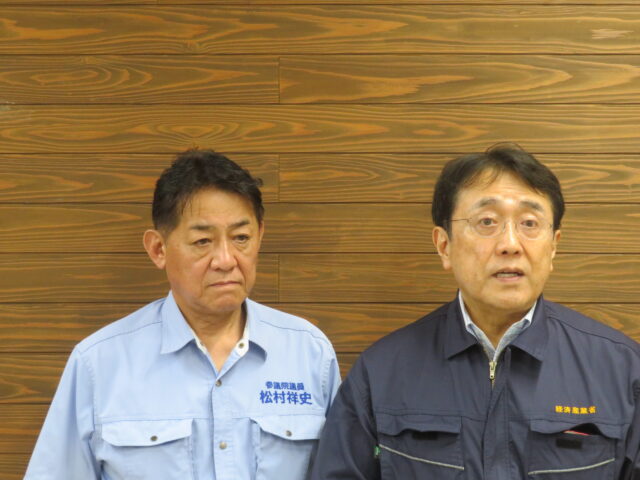 赤澤亮正経済産業大臣の熊本県視察